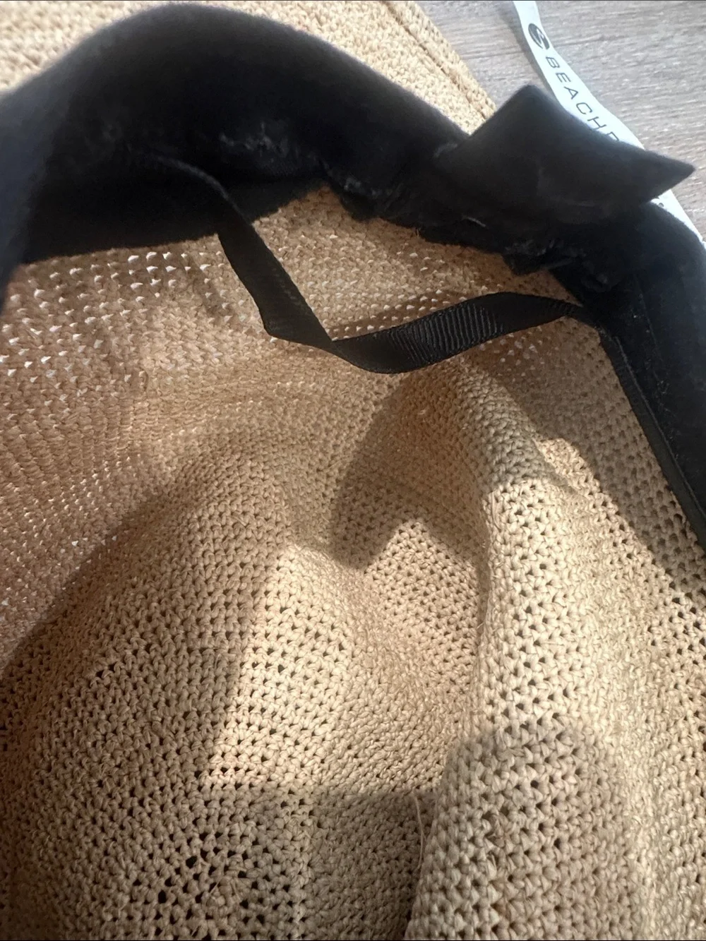 Anthropologie packable Straw Sun Hat with Braided Band - Natural Tan